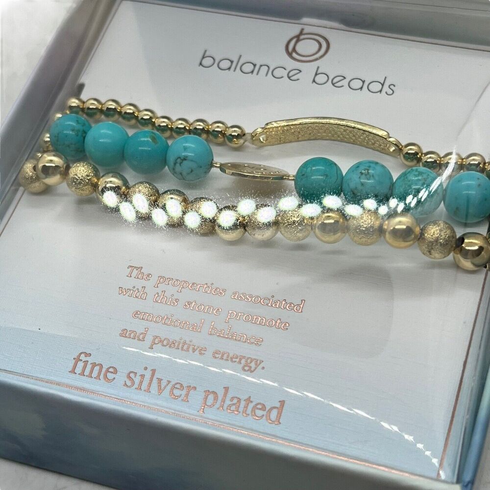 Dream Balance Beads Bracelet Adjustable Gold Tone Stackable New in Box Gift Love